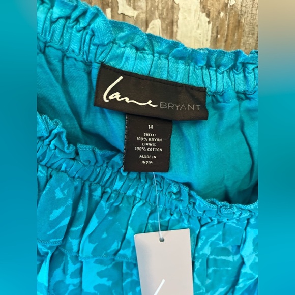 Lane Bryant One Shoulder Ruffle Dress Blue Floral NWT size 14 - Picture 7 of 7